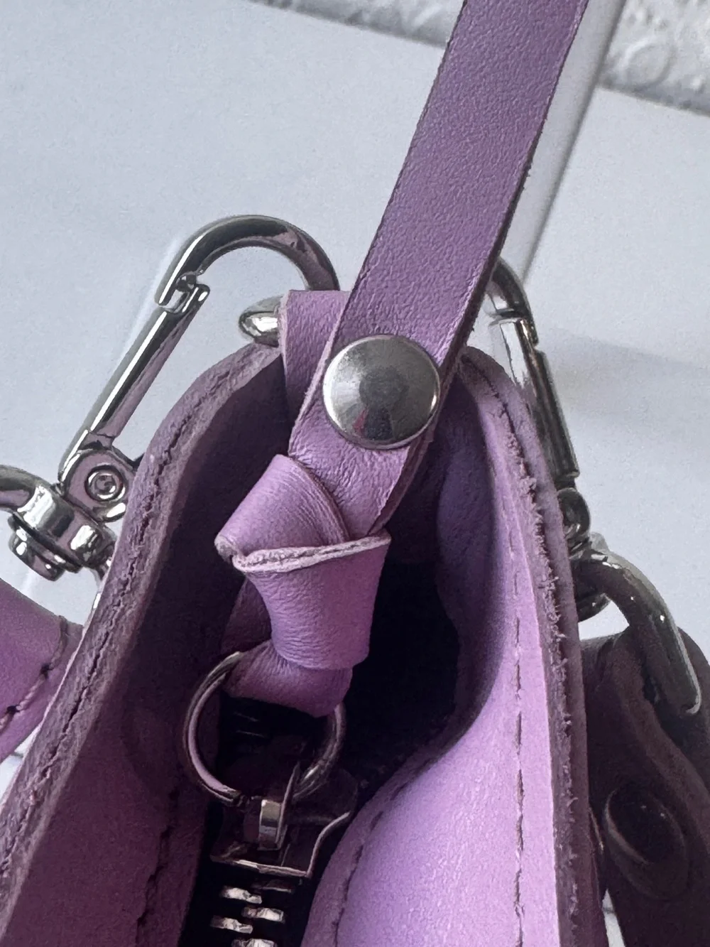Mercules Studded Crossbody Shoulder Bag with Removable Strap in Lavendar